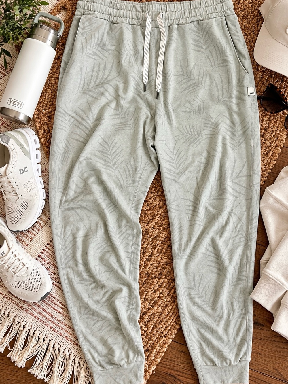 Vuori tan Palm-Print Jogger Pants